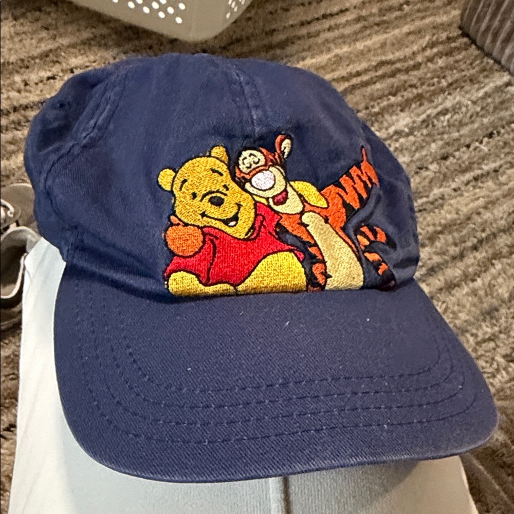 Navy Winnie the Pooh & Tigger Embroidered Baseball Hat